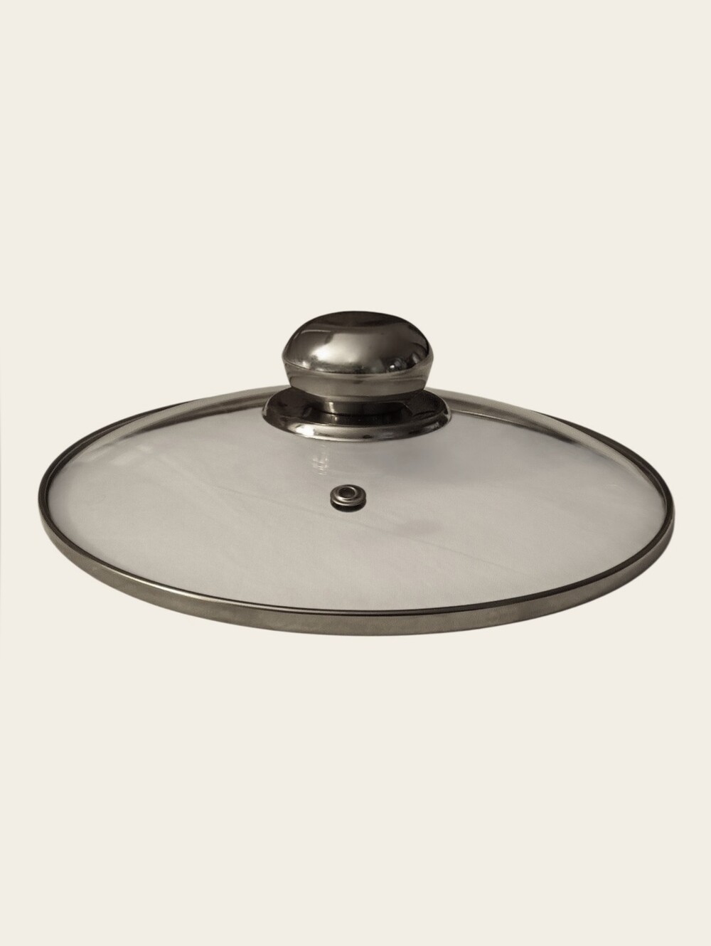 Universal 8-Inch Tempered Glass Replacement Pot Lid Vented Stainless Steel Rim